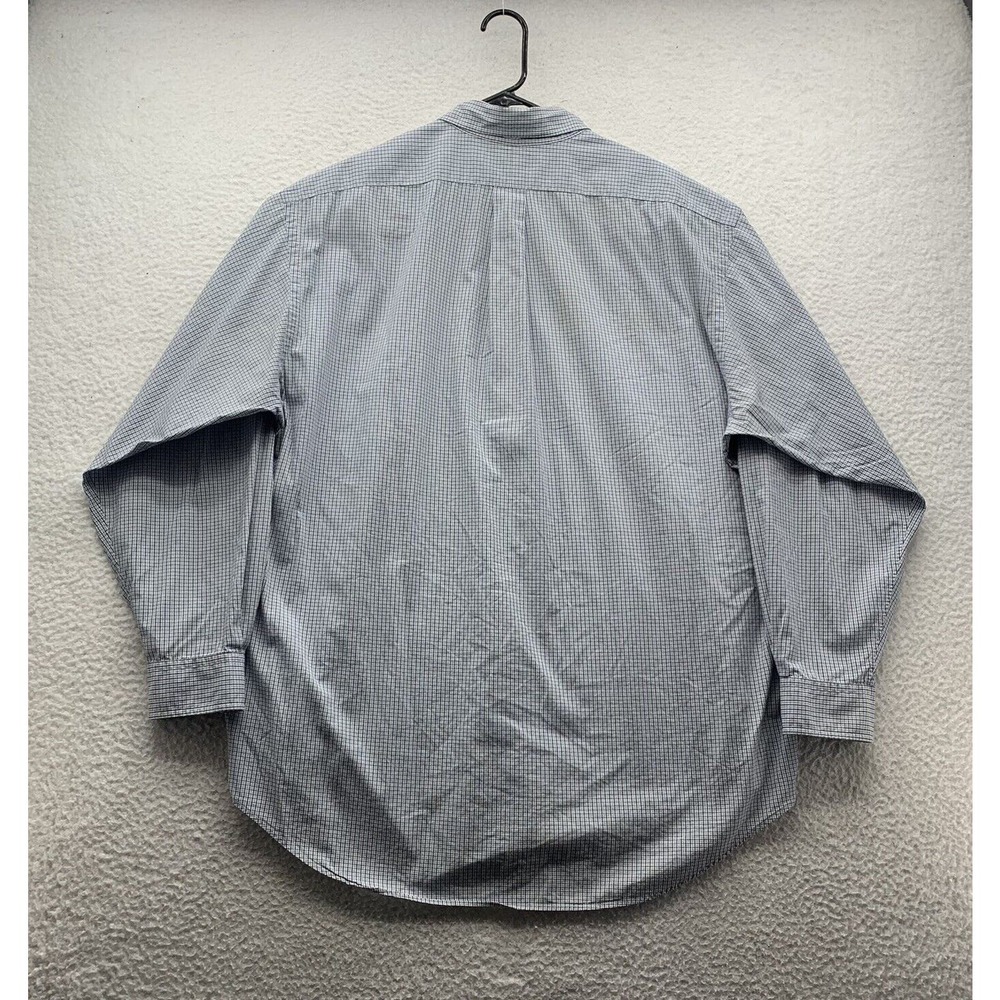 VTG Ralph Lauren Yarmouth Dress Shirt Mens 17 34/35‎ Plaid Tattersall Check Blue - Picture 6 of 11